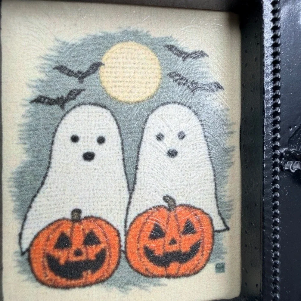 Halloween Ghost Pumpkin Decoupage Art Ornate Black Gothic Resin Frame
